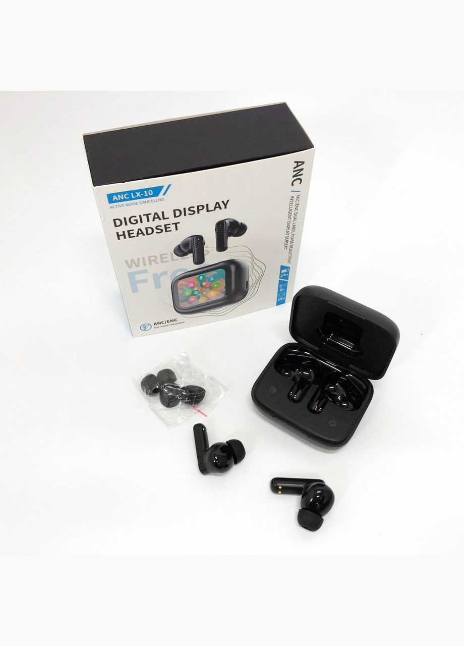 Бездротові навушники LX-10 Earbuds з LED дисплеєм Bluetooth бездротові навушники затички. Колір: чорний TWS (364664228)