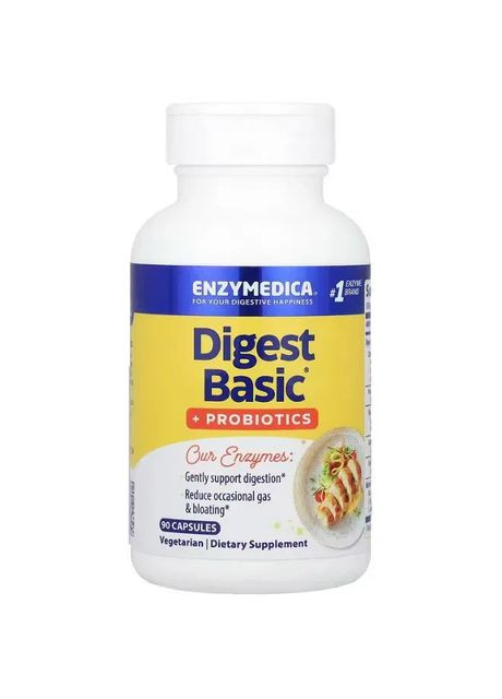Ферменти і пробіотики Digest Basic + Probiotics, 90 капсул Enzymedica (361117243)