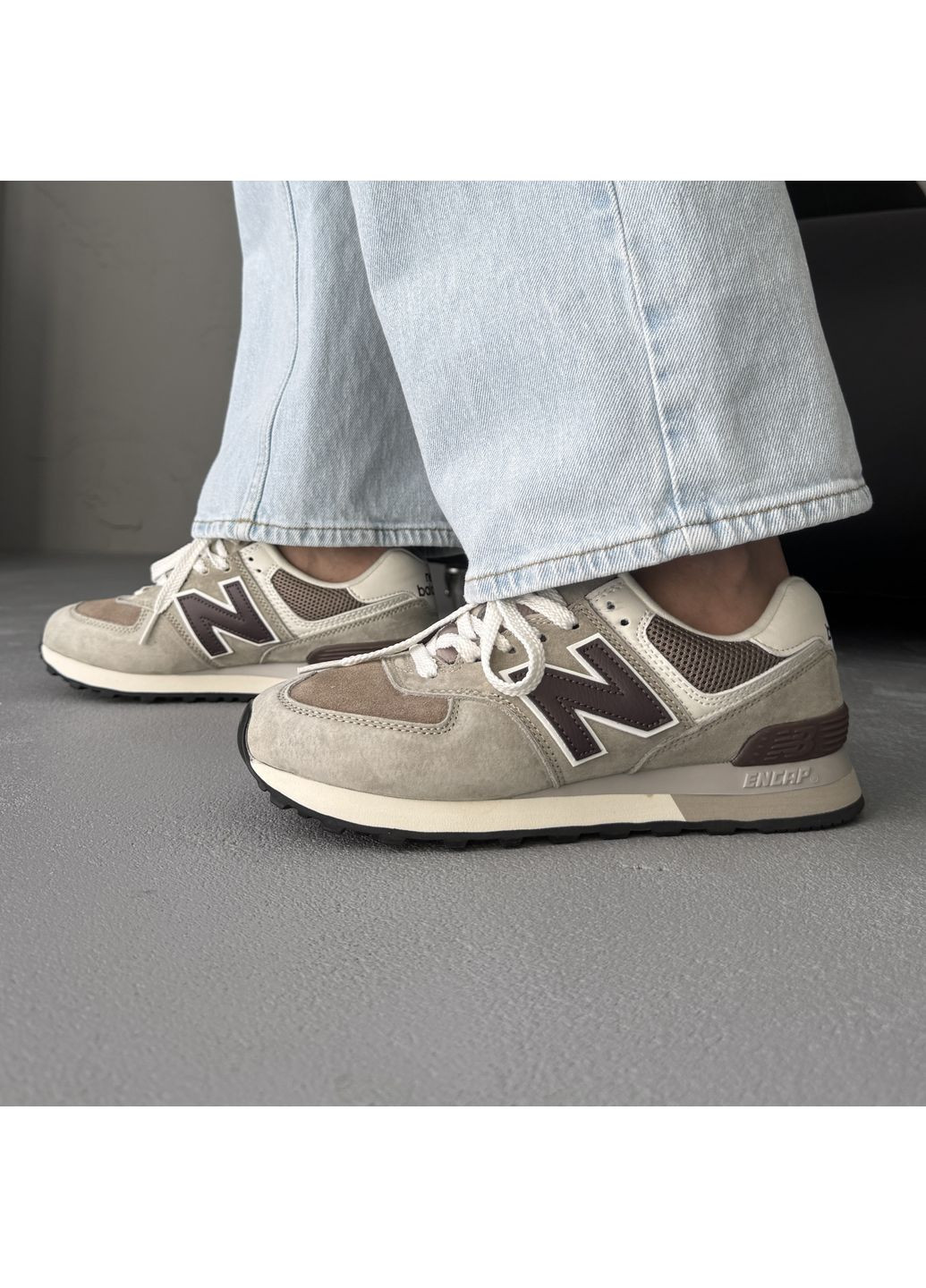 Бежевые демисезонные кроссовки мужские и женские New Balance 574 Legacy Beige Brown | Нью Беланс 574