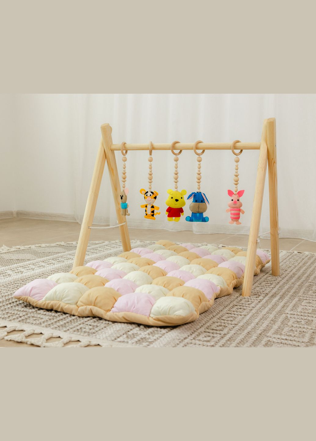 Мобіль дерев'яний підлоговий BabyGym XRMASTER Вінні Пух з матрациком Лисенятко No Brand (347164002)