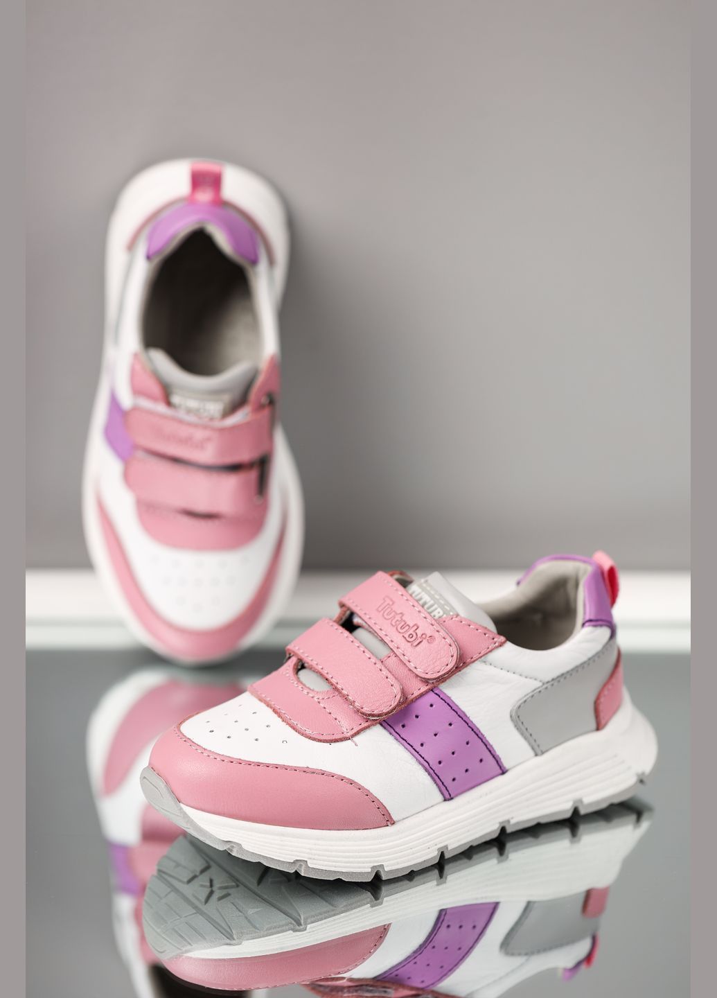 Рожеві осінні кросівки з натуральної шкіри для дівчинки 9415 29 19см рожевий 71455 Tutubi