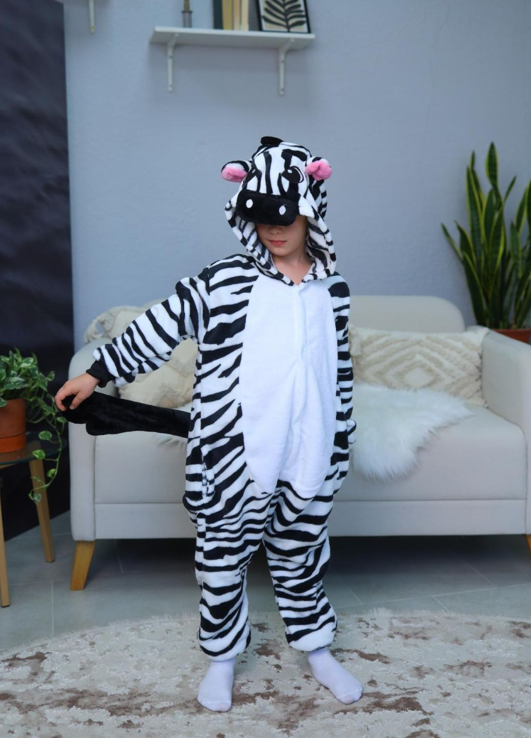 Детское кигуруми Зебра с капюшоном ушками и хвостиком My Kigu (365254510)