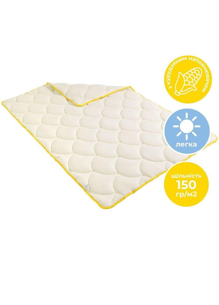 Ковдра літня Попкорн 175х200 см з кукурудзяним наповнювачем антиалергенна молоко для літа IDEIA (334727016)