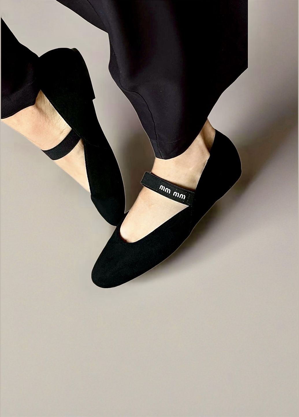 Жіночі балетки | чорні штучна замша (340235424)