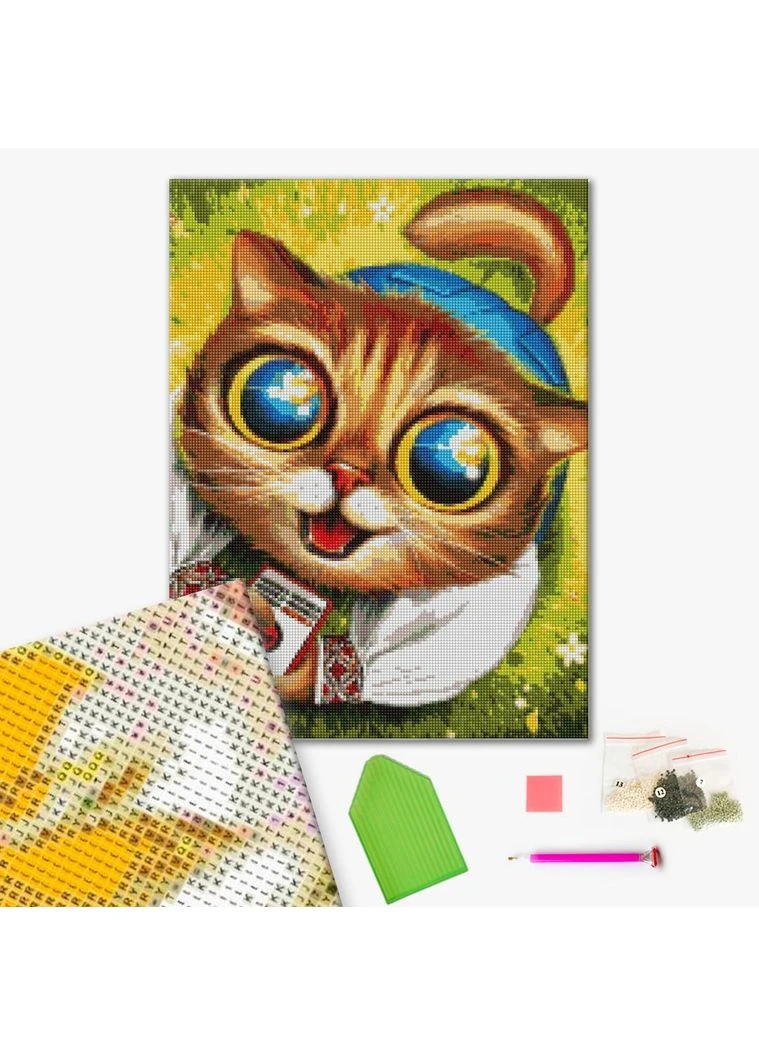 Алмазная мозаика Котик с ППО ©Марианна Пащук DBS1123 Brushme (379872487)