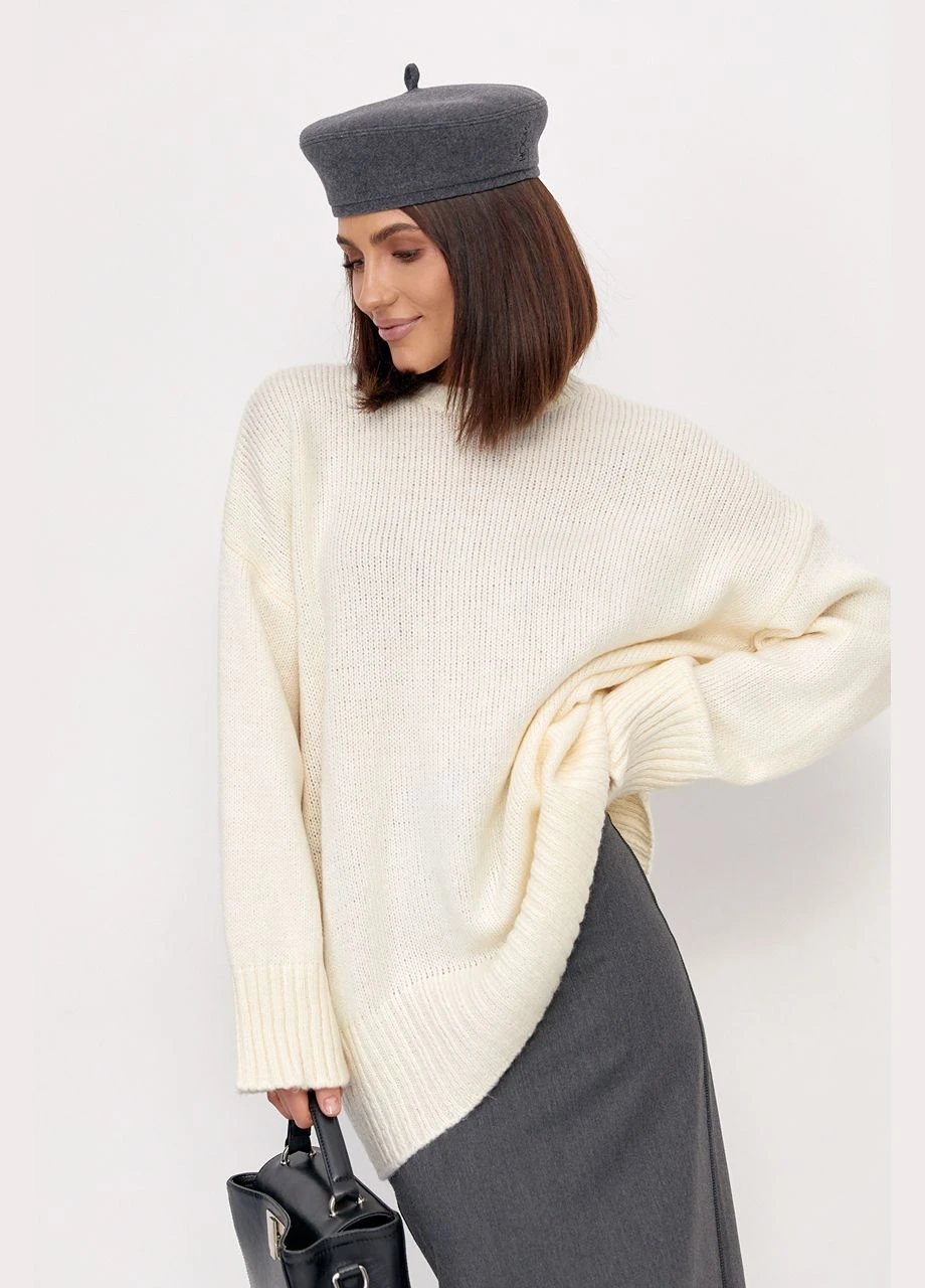 Женская вязаная кофта oversize - темно-коричневый цвет Lurex (314901753)