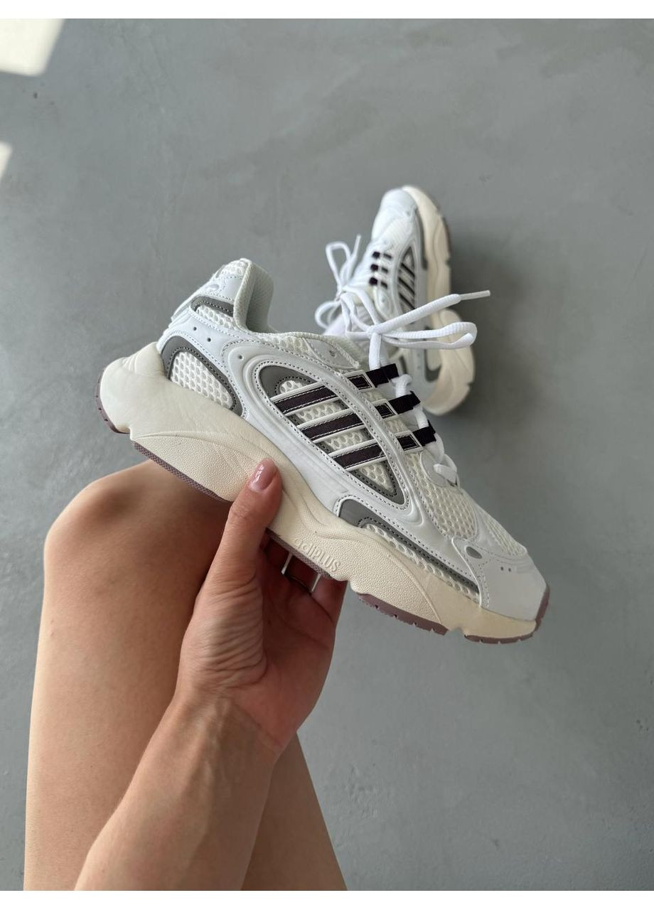 КРОССОВКИ ЖЕНСКИЕ ADIDAS OZMILLEN BEIGE / WHITE / PURPLE АДИДАС ОЗМИЛЛЕН No Brand белые демисезоны (367174279)