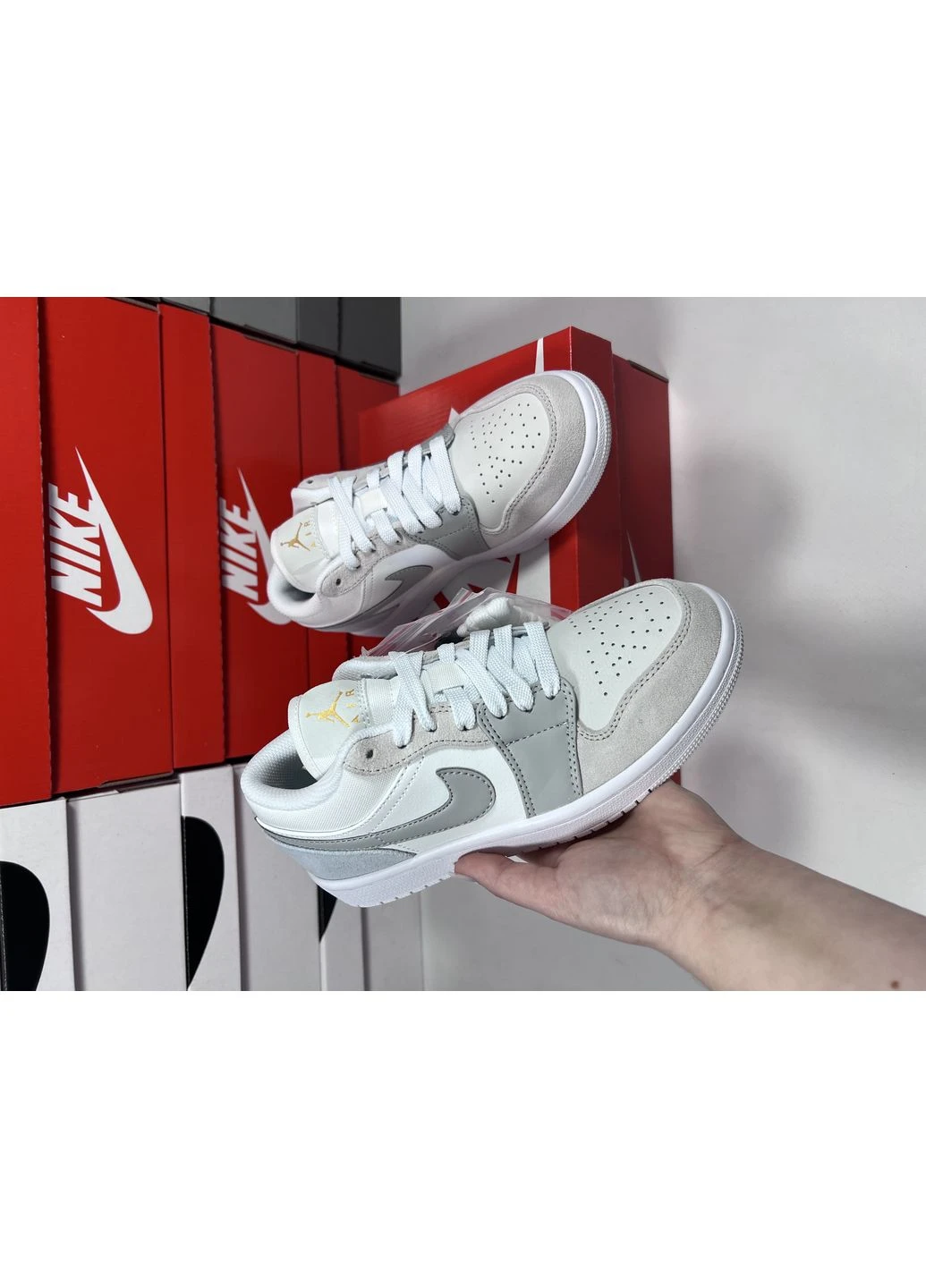 Сірі літні кросівки nike air jordan 1 light grey найк аір джордан сірі No Brand