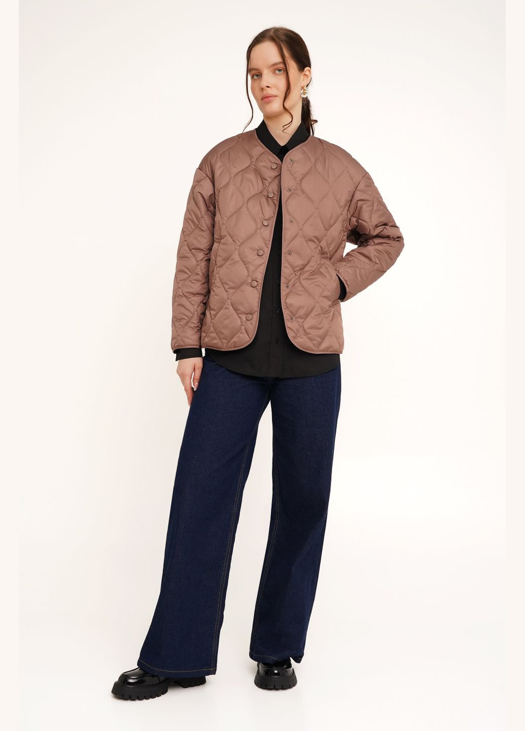Бежевая куртка женская wbc02359 бежевый shop (2000990417824) LAWA