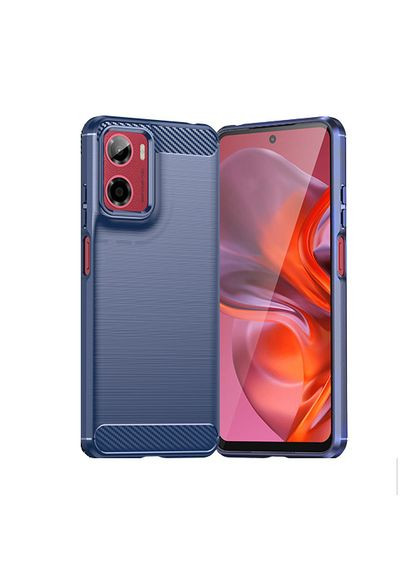 Чехол Carbon Fiber для Motorola E15/G05 Navy Blue Lenuo (369152753)
