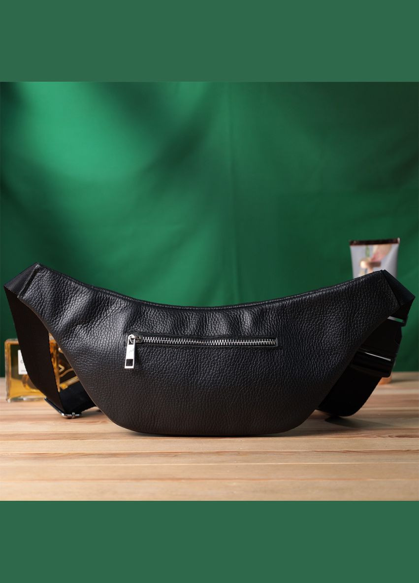 Зручна сумка-бананка унісекс з натуральної шкіри 22824 Чорна Shvigel (329147468)
