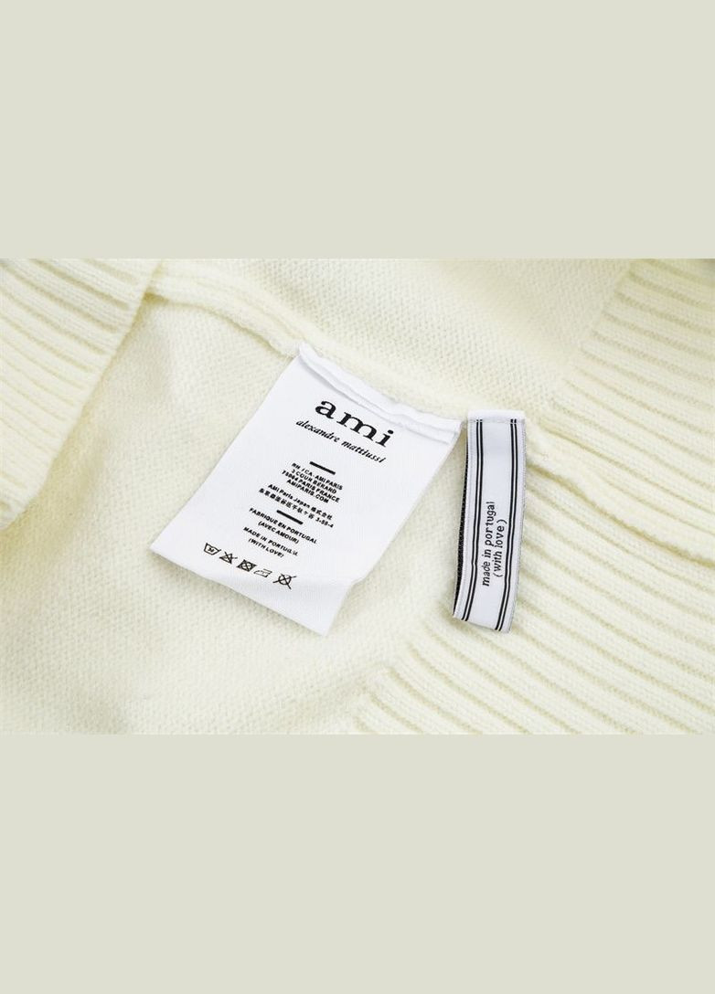 Молочний демісезонний светр ami paris ami de coeur sweater No Brand