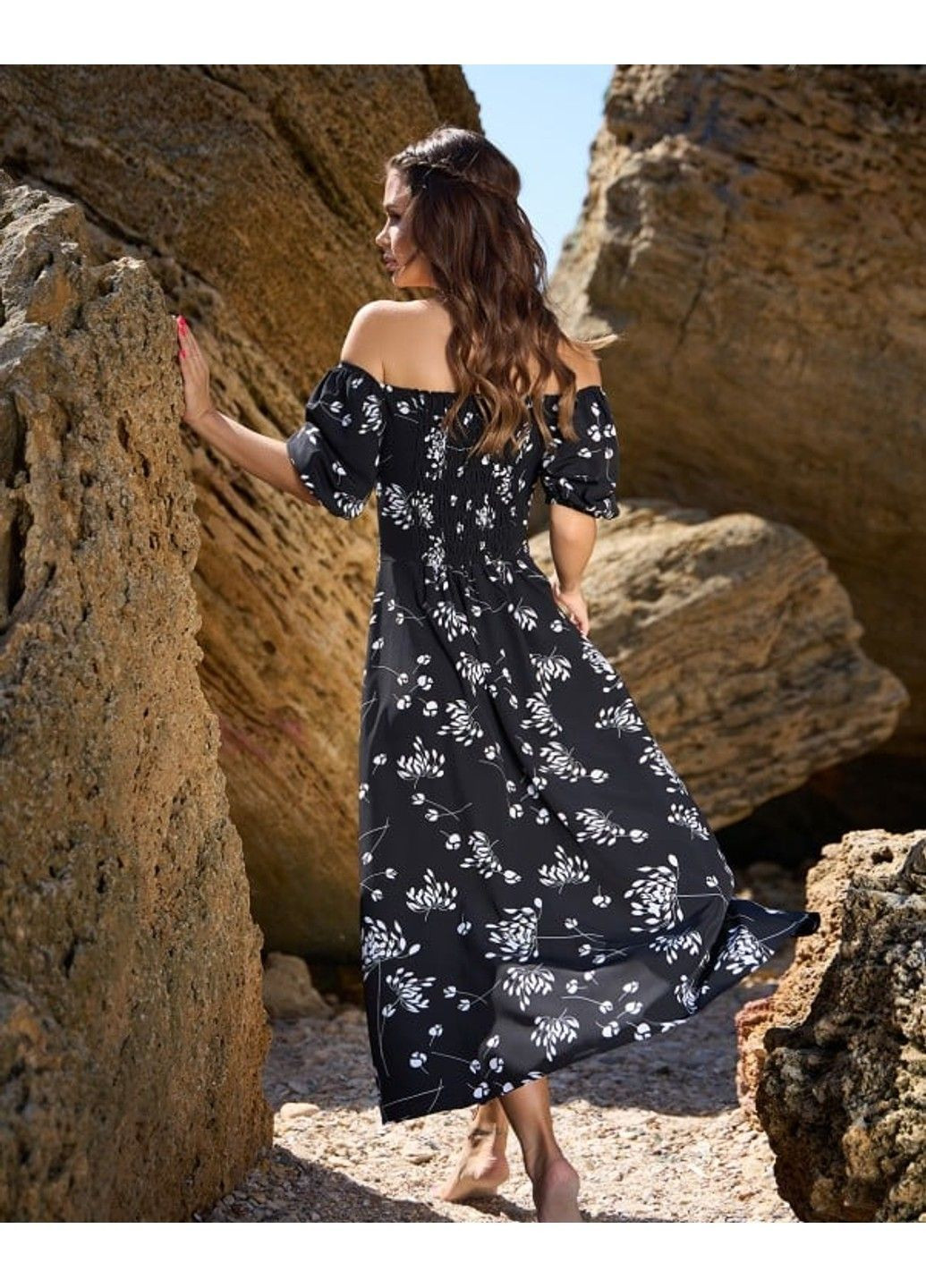 Чорна повсякденний сукні sa-538 чорний ISSA PLUS