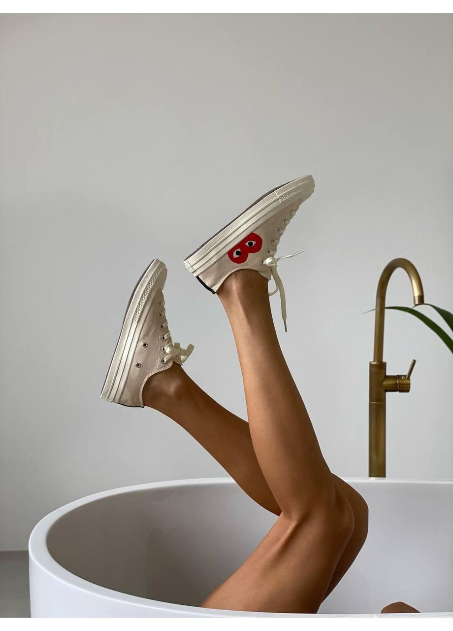 КЕДИ ЖІНОЧІ CONVERSE X COMME DES GARCONS LOW BEIGE КОНВЕРС No Brand бежеві демісезони (368859688)