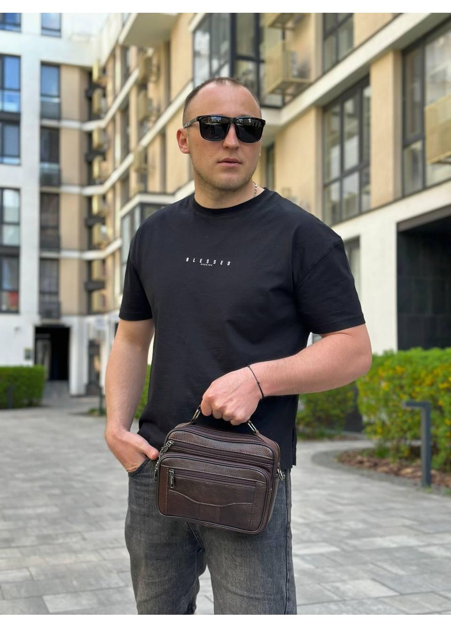 Топ! Чоловіча шкіряна сумка барсетка через плече з ручкою коричнева 61881B Bexhill (372793002)