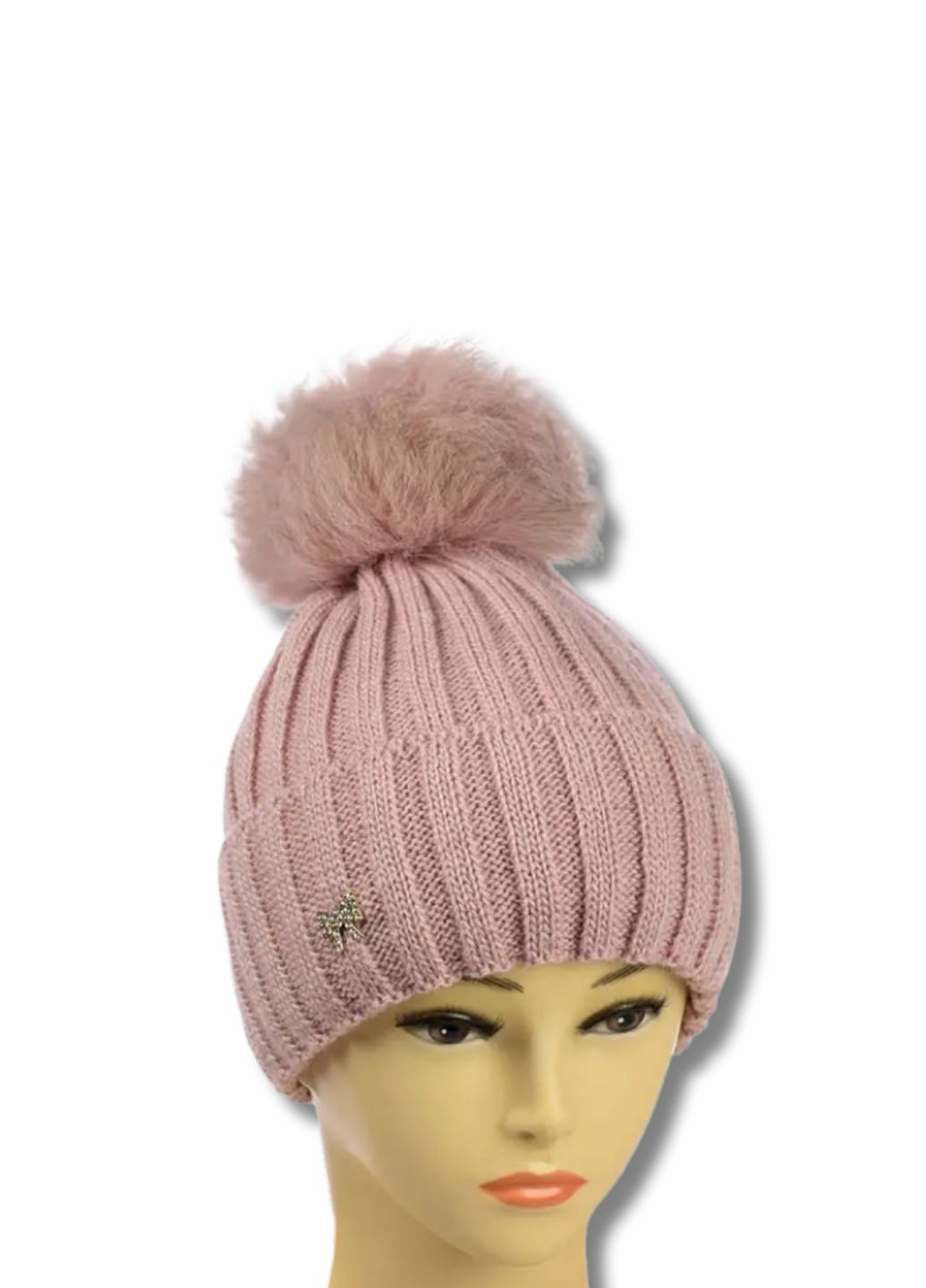 Вязанная женская шапка с помпоном - Алика No Brand Шапка жіноча (352690466)