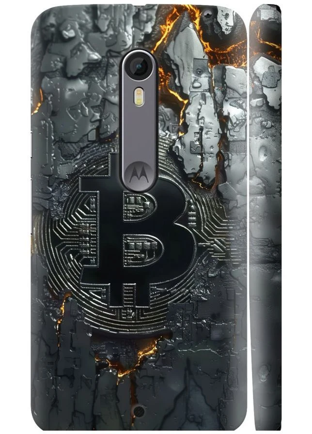 3D пластиковий глянцевий чохол 'Розпечений біткойн' для Endorphone Motorola Moto X Style (385573338)