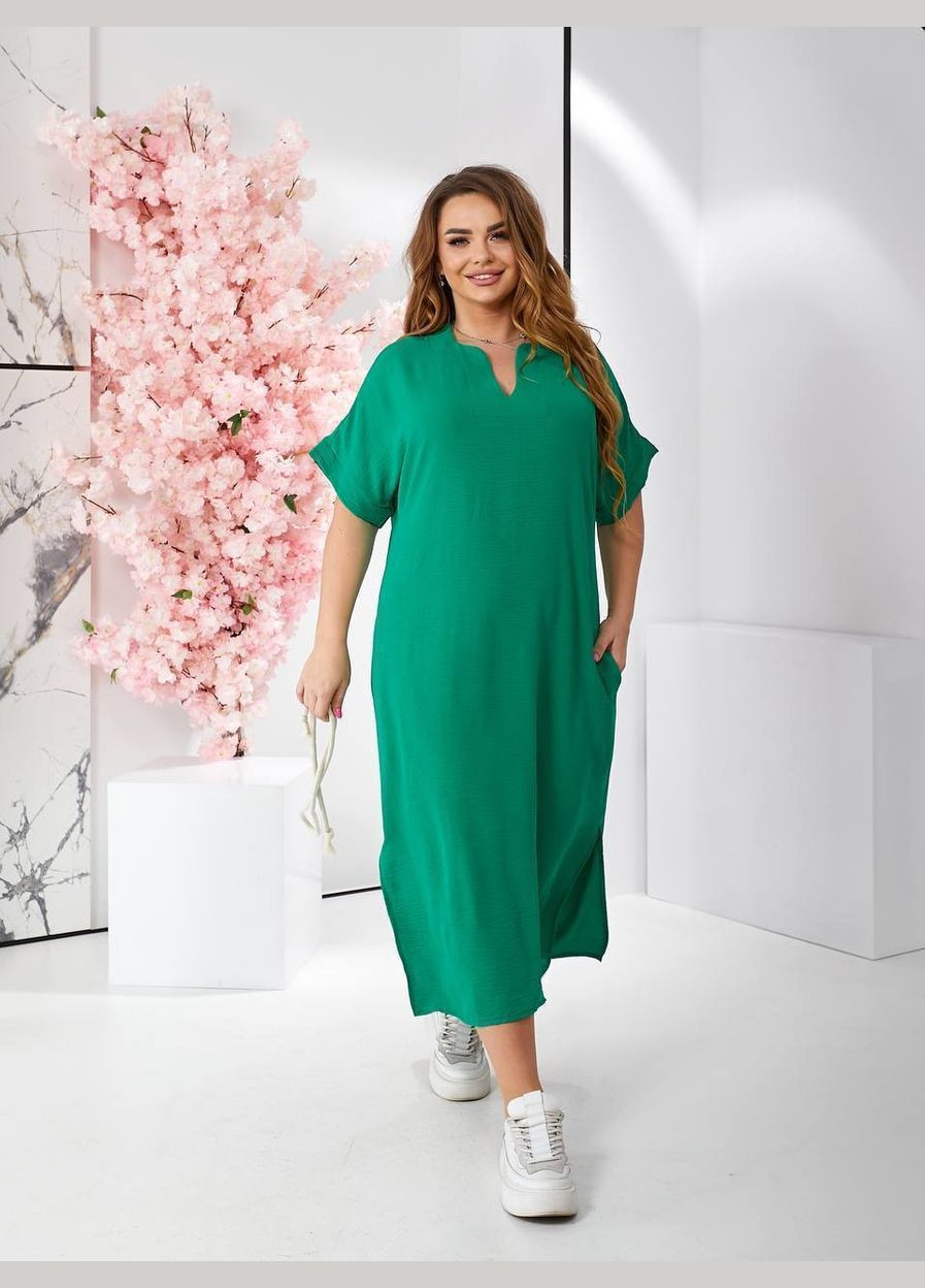 Зеленое коктейльное, спортивное, деловое, повседневный, кэжуал, вечернее женское платье платье-футболка No Brand