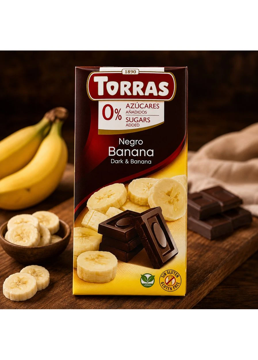 Шоколад з бананом без цукру та глютена 😍 75 гр. Іспанія Torras (346049964)