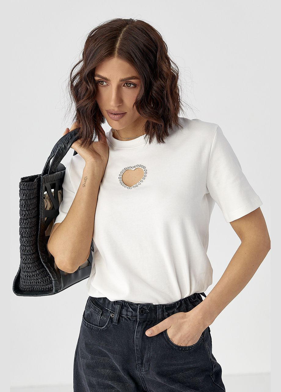 Футболка с вырезом в форме сердца Lurex - (327705798)
