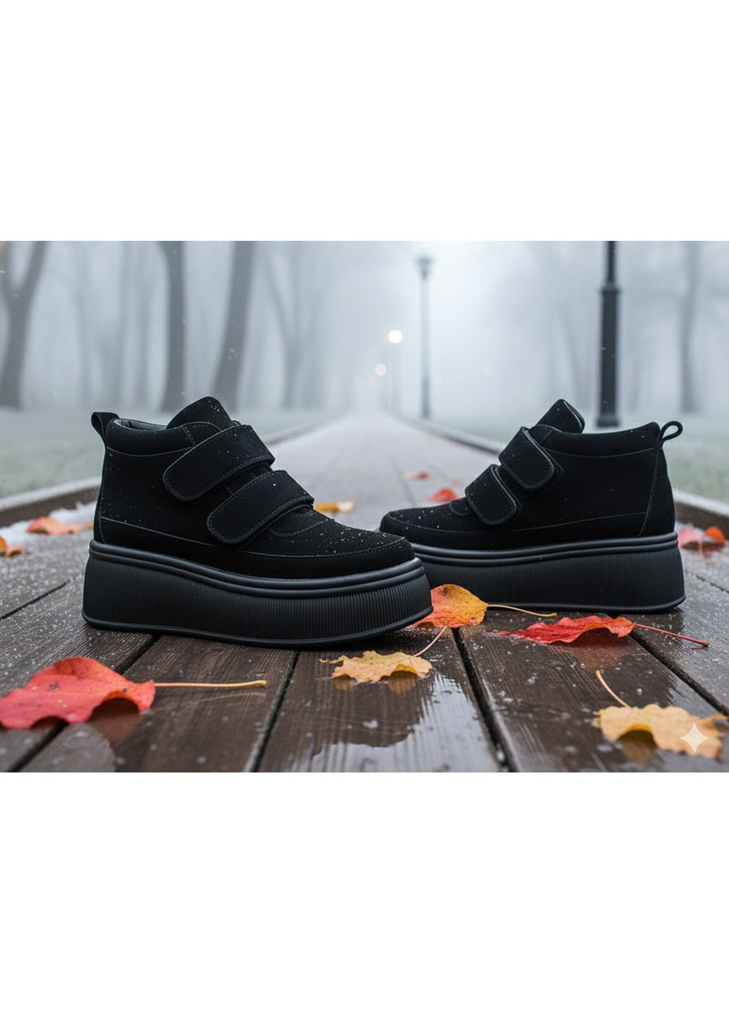 Жіночі демісезонні черевики з натуральної замші на байку, чорні Paradize (370032735)