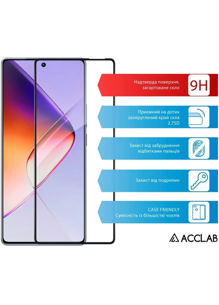 Скло захисне (ek17500) ACCLAB Full Glue Infinix Note 40 4G Black (388904339)