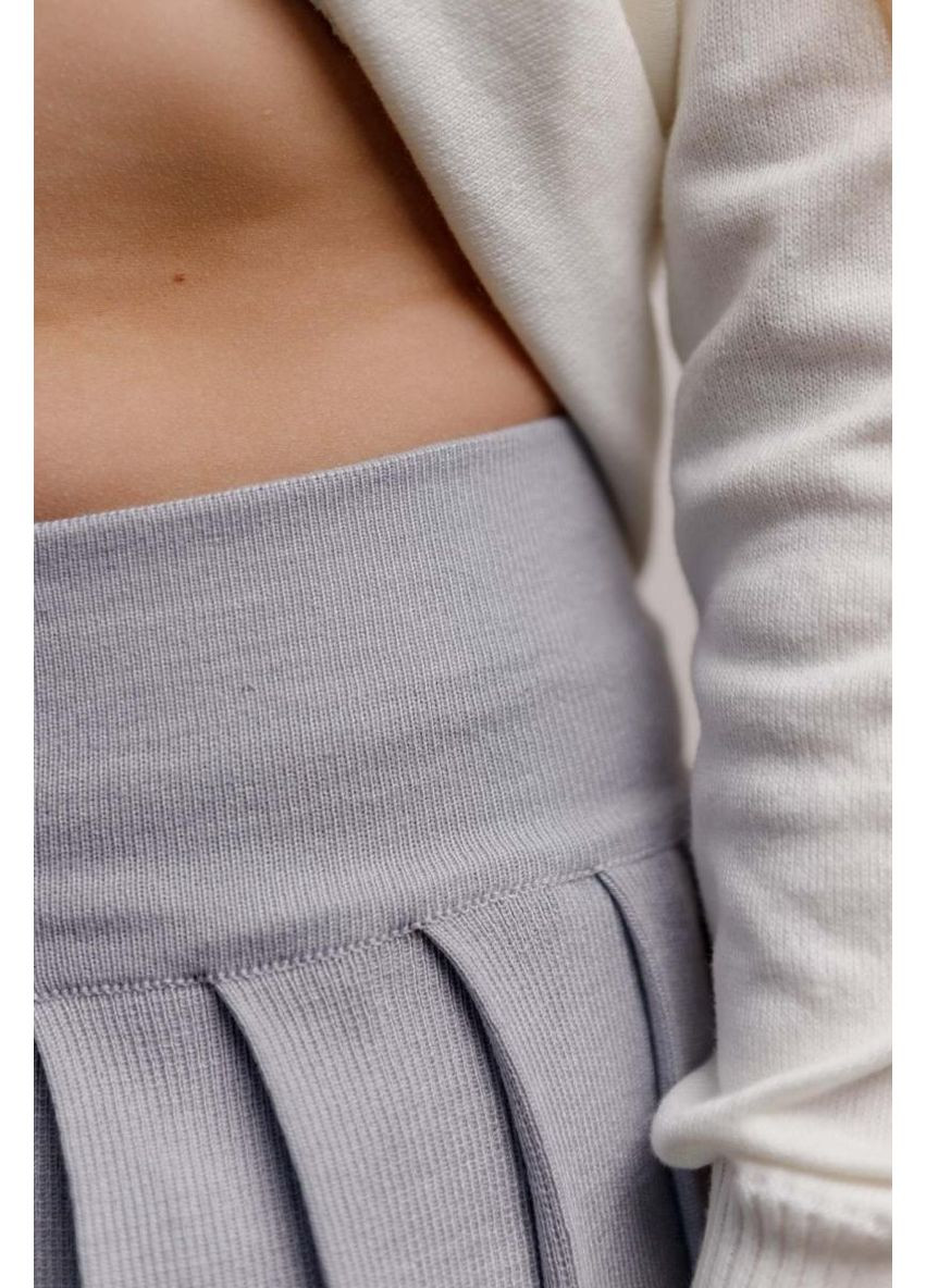 Серая кэжуал однотонная юбка Art Knit плиссе