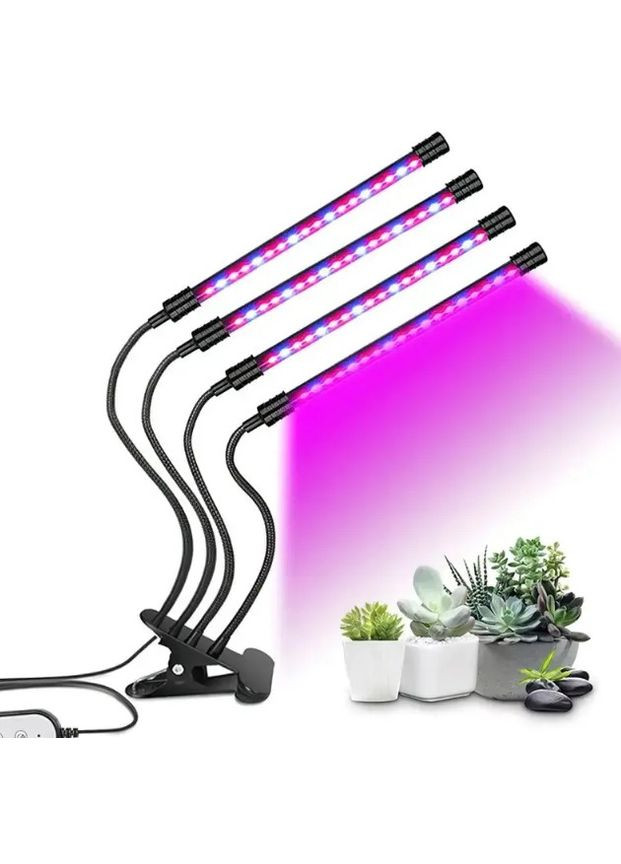 Светодиодная фитолампа для растений с таймером LED 50ВТ с 4 лампами (2099342052) Supretto (329050445)