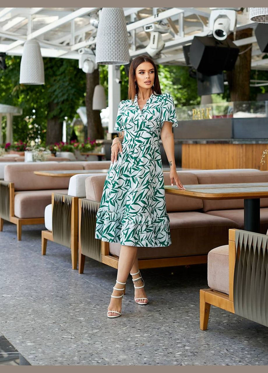 Комбінована святковий, коктейльна, ділова, повсякденний, кежуал стильна сукня з квітковим принтом No Brand з квітковим принтом