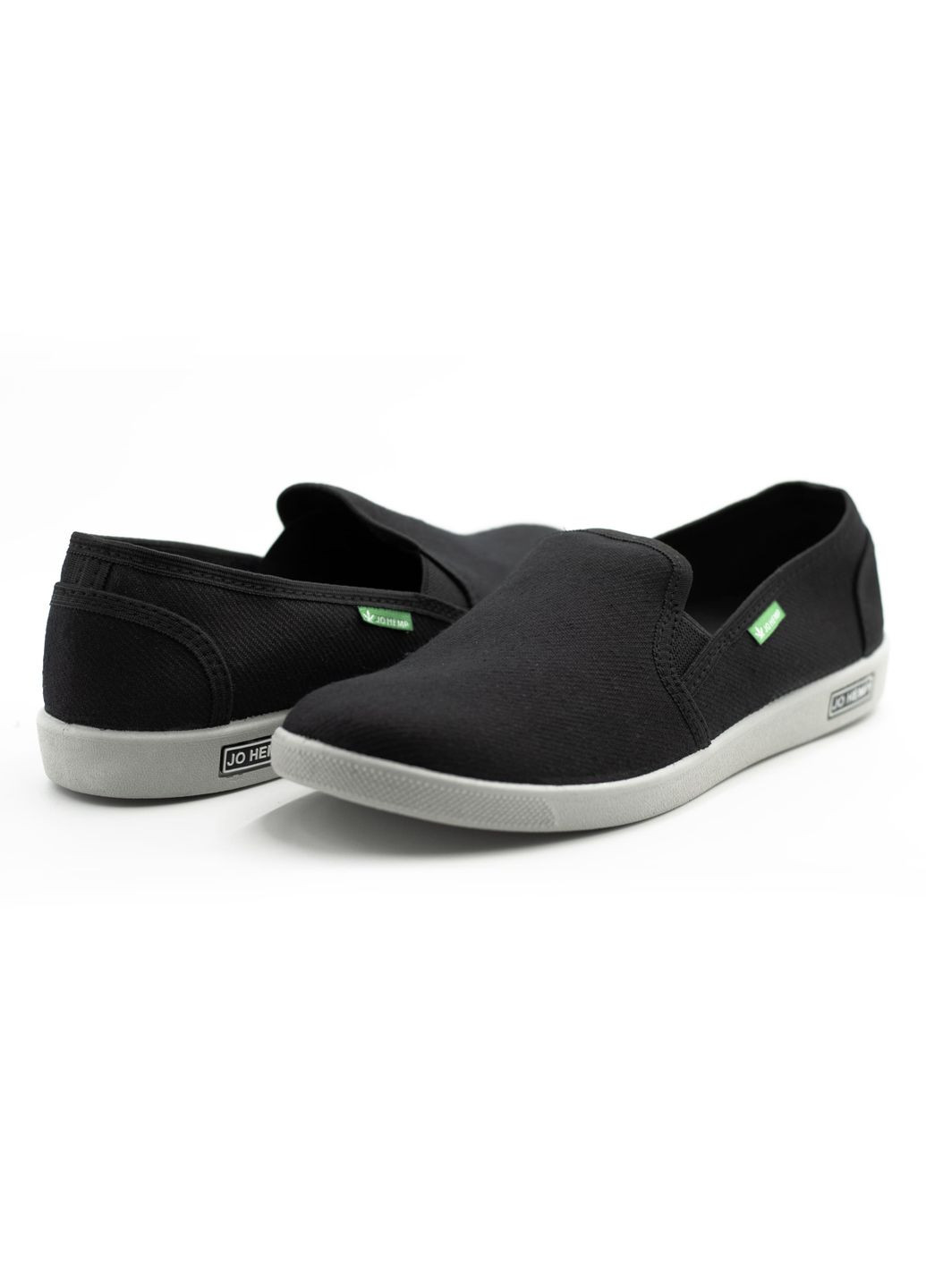 Черные женские слипоны runner черные Jo Hemp