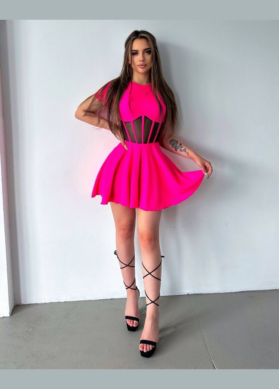 Розовое кэжуал платье N.Family однотонное