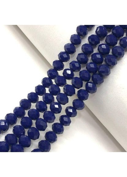 Намистини кришталеві рондель 8х6мм, нитка-65 од, синій матовий Plus-plus (352746903)