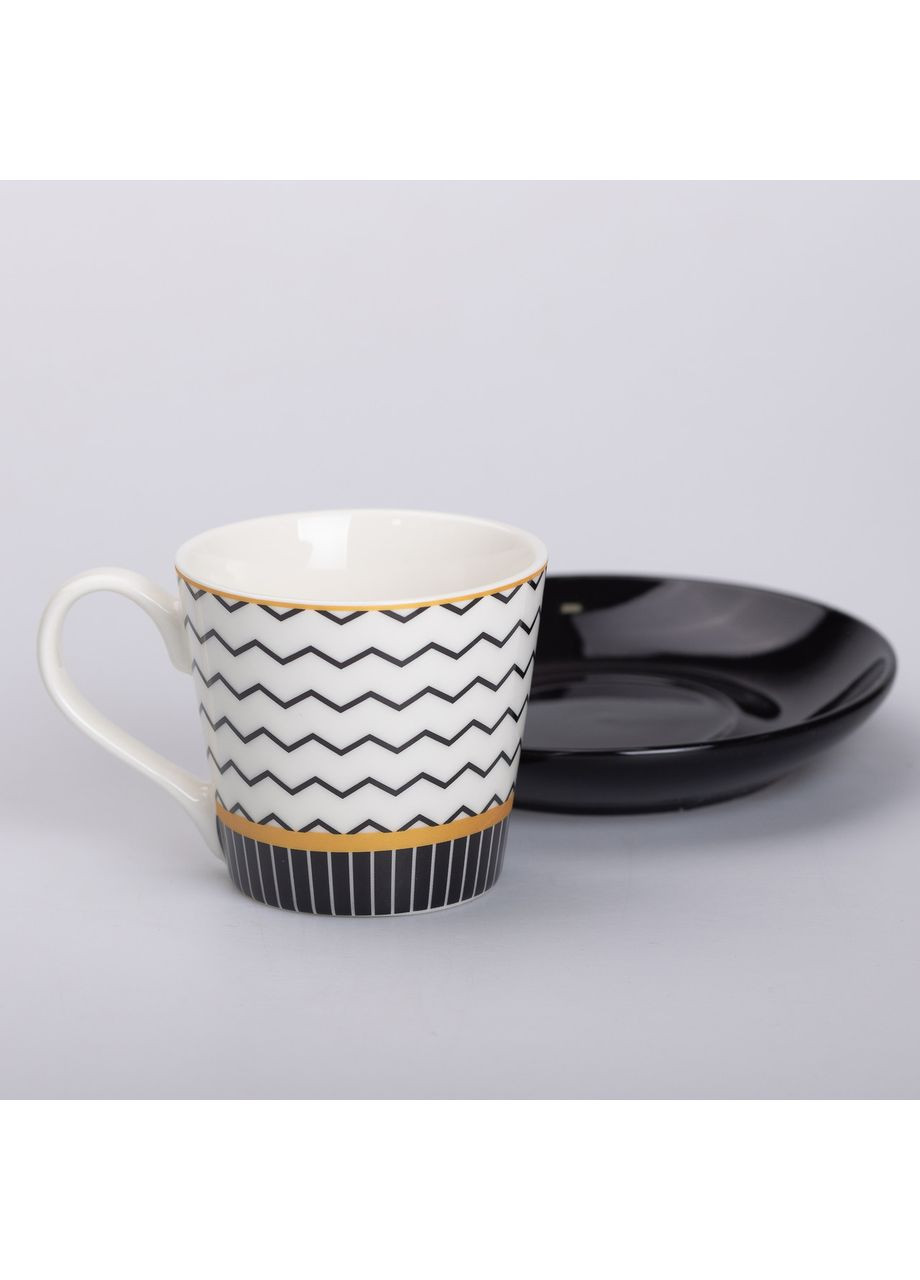 Керамічна чашка з блюдцем 200 (мл) для чаю та кави Liling Rongxiang Ceramic (360454848)