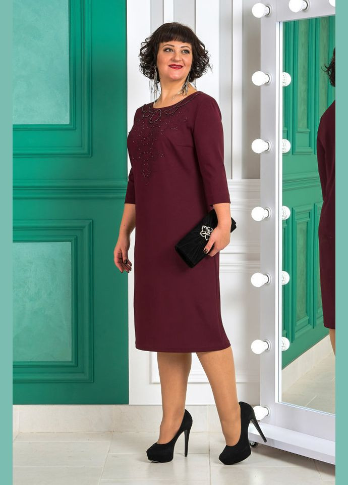 Бордовое платье 14342-1 Alenka Plus