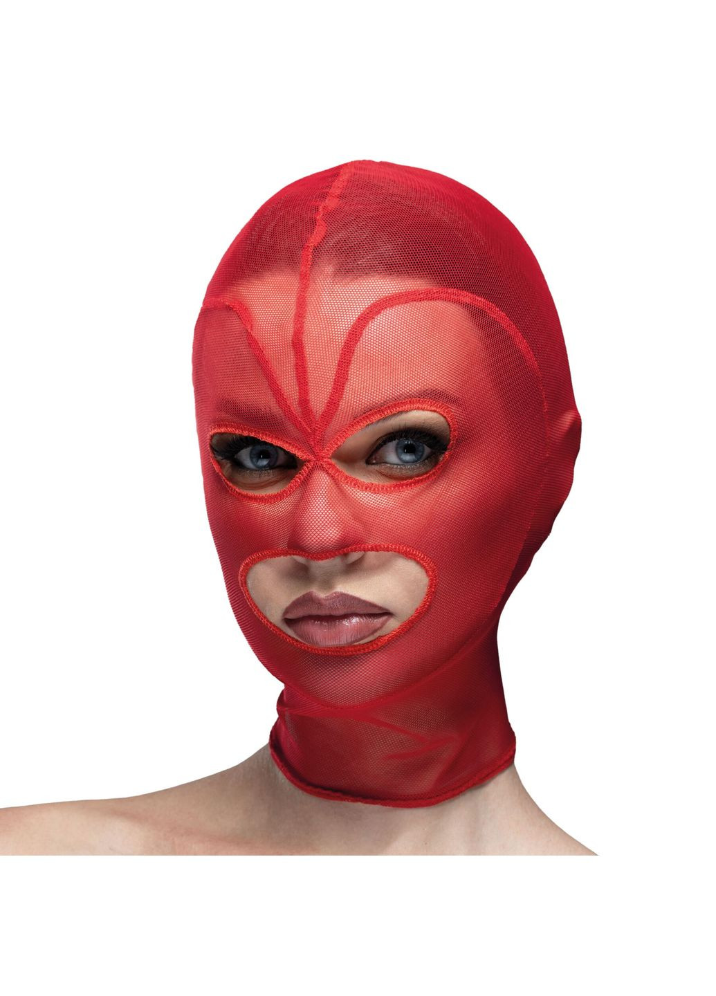 Маска сердце сетка с открытым ртом и глазами - Hearts Mask Red/Red Feral Feelings (369949558)