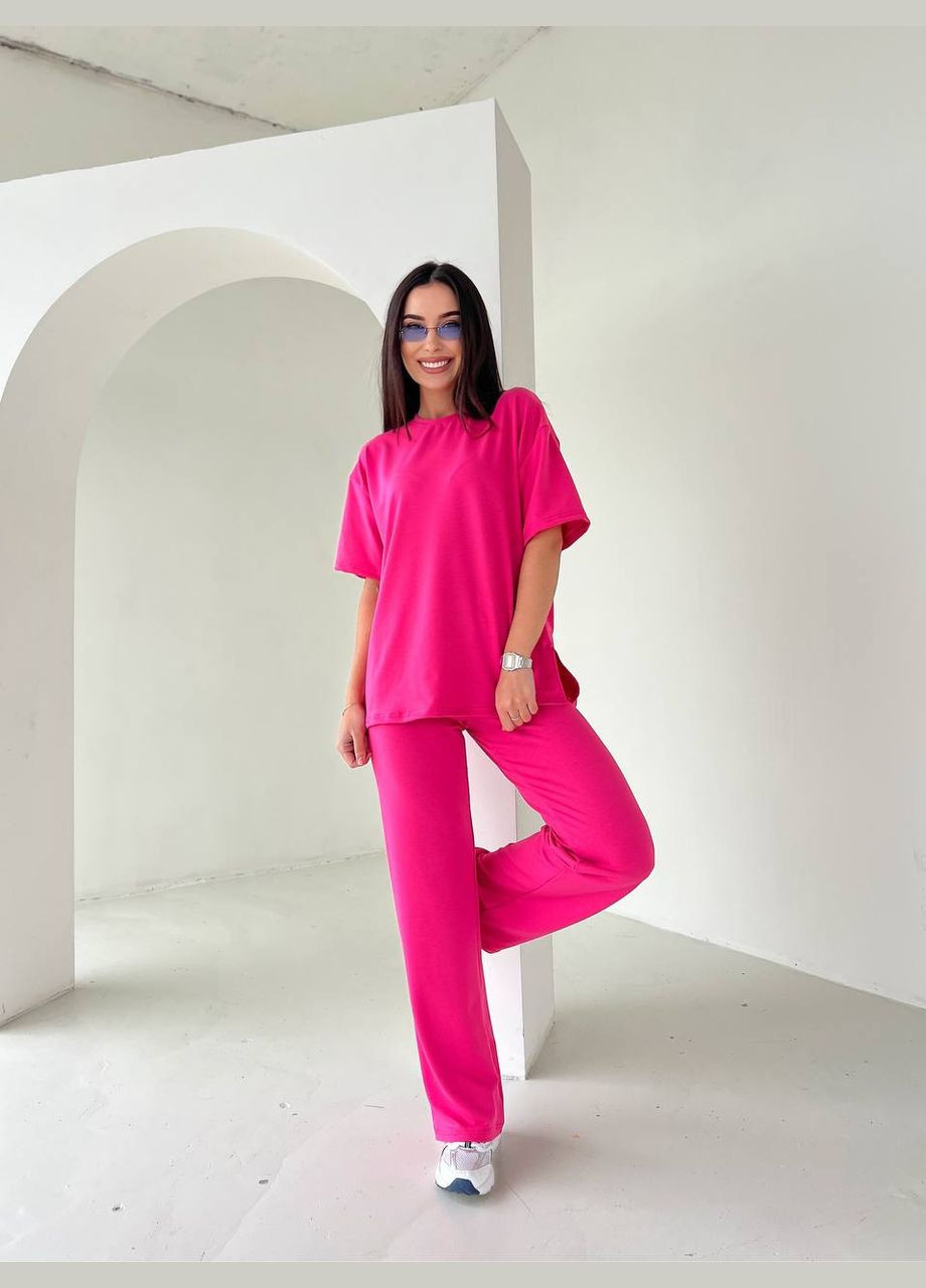 Стильный костюм двойка малинового цвета 32720 Fashion (329408299)