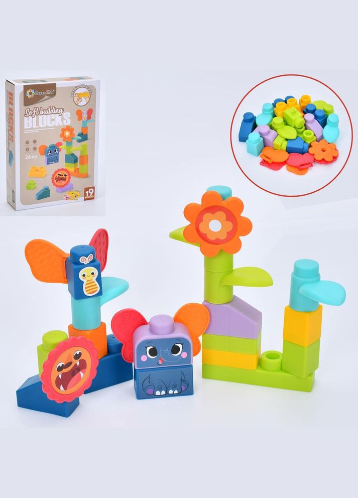 Конструктор з м’якими деталями, 24 елементи, коробка, ідеальний для творчості та розвитку (68058) No Brand (322593594)