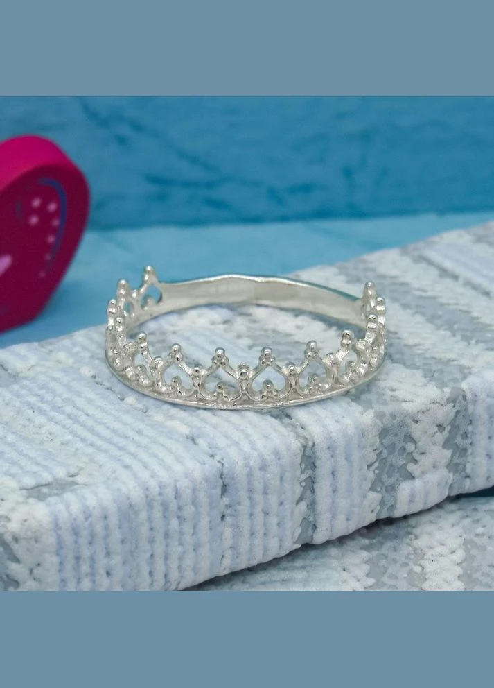 Срібна каблучка "Корона сердечок" 18 No Brand (350667215)