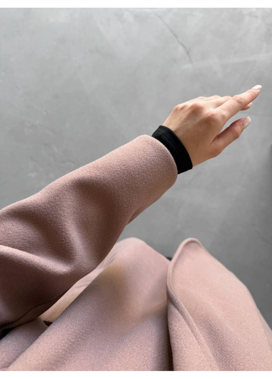 Пудровое демисезонное Утепленное пальто-пиджак оверсайз (замеры в описании) GD/GL Модний простір