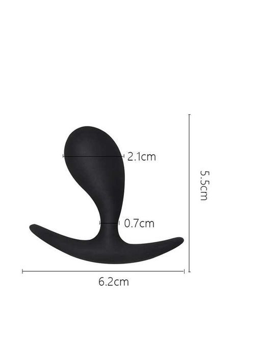 Чорна силіконова анальна пробка "Якір" - 2,1 см. - Анальні іграшки No Brand (368892170)