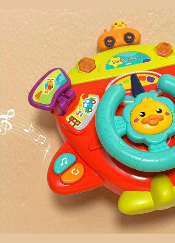 Музыкальный автотренажер 840 с музыкой и креплением для коляски Оранжевый Limo Toy (327796841)