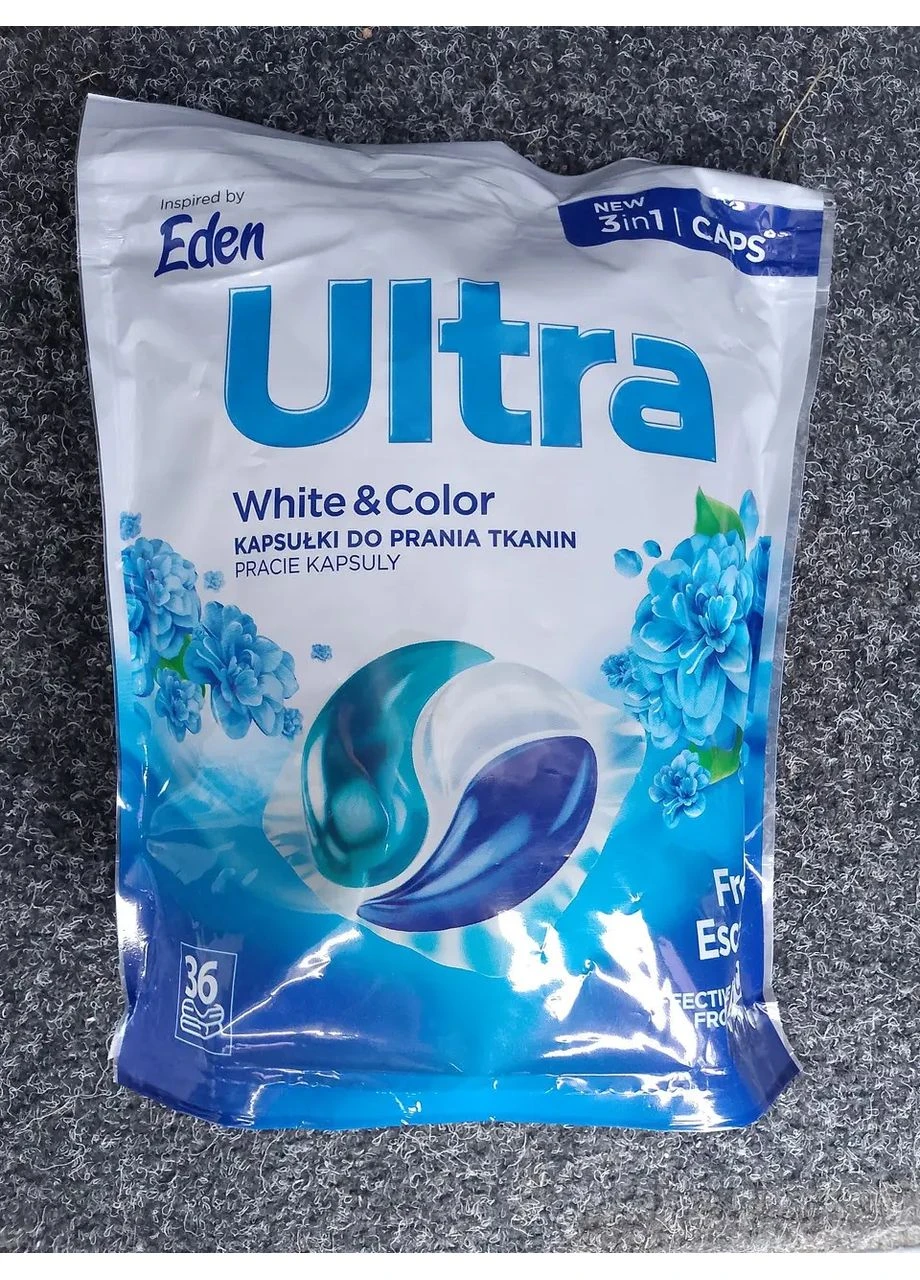 Універсальні пральні капсули Ultra White Color 36шт поштучно Eden (364314271)