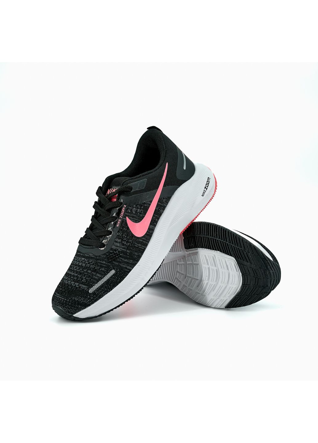 Рожеві Осінні кросівки чоловічі nike zoom x black white pink найк аір зум No Brand