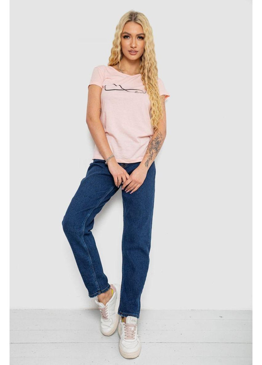 Женская футболка с принтом, цвет персиковый, 244R2207 Ager - (362910853)