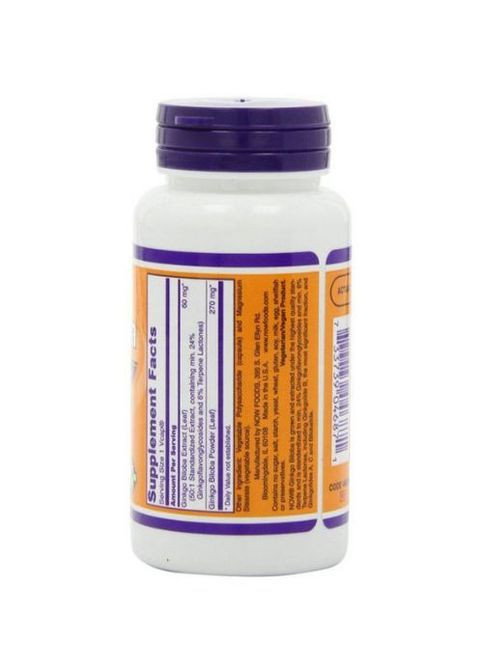 Ginkgo Biloba 60 mg 60 Veg Caps Now Foods (362419118)