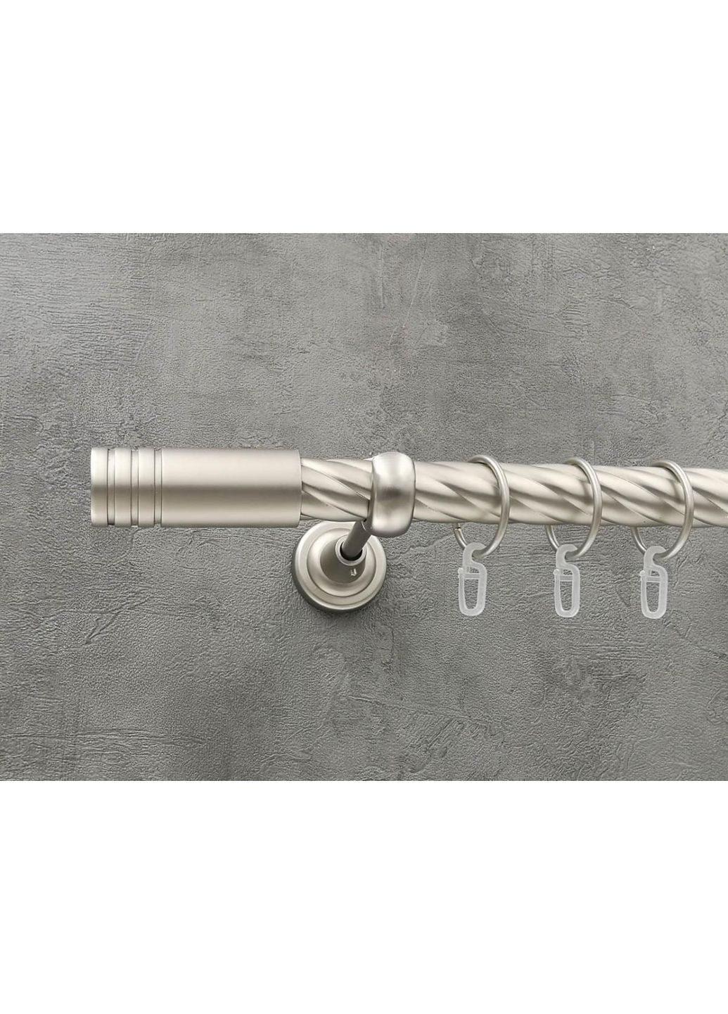 Карниз Модуло кручена штанга одинарний відкритий 25 мм 240 см Сатин Quadrum (352782261)