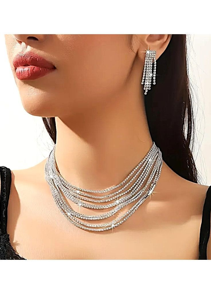 Комплект праздничной вечерней бижутерии No Brand (365751602)