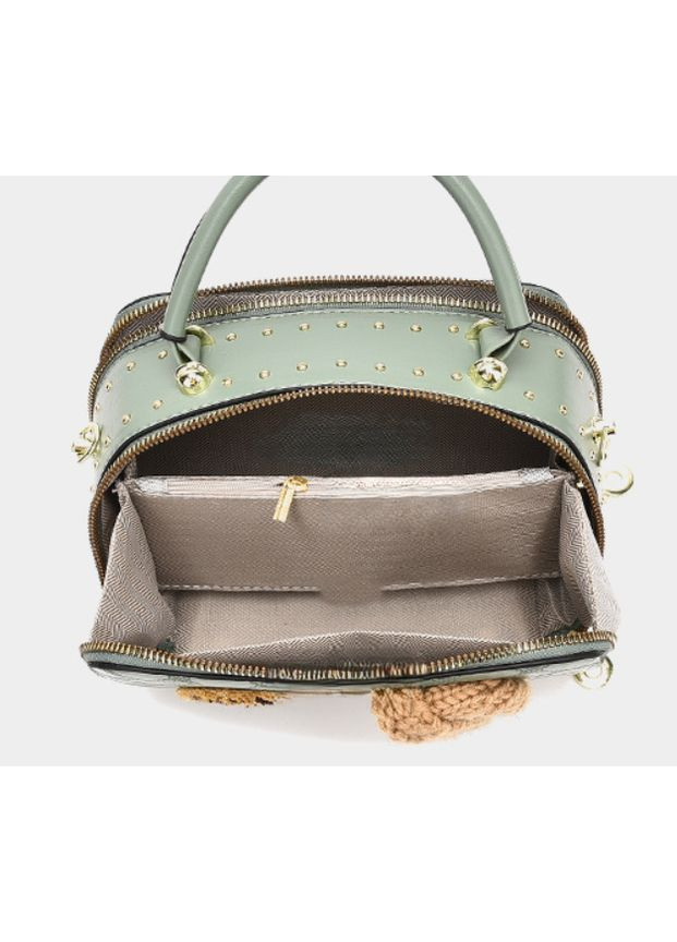 Модная детская сумочка на плечо с медведем для девочки молочного цвета No Brand (351536536)