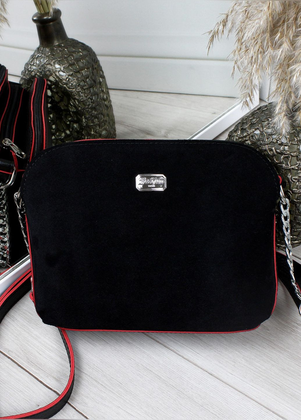 Сумка из натуральной замши и зернистой экокожи Vishnya (319325806)