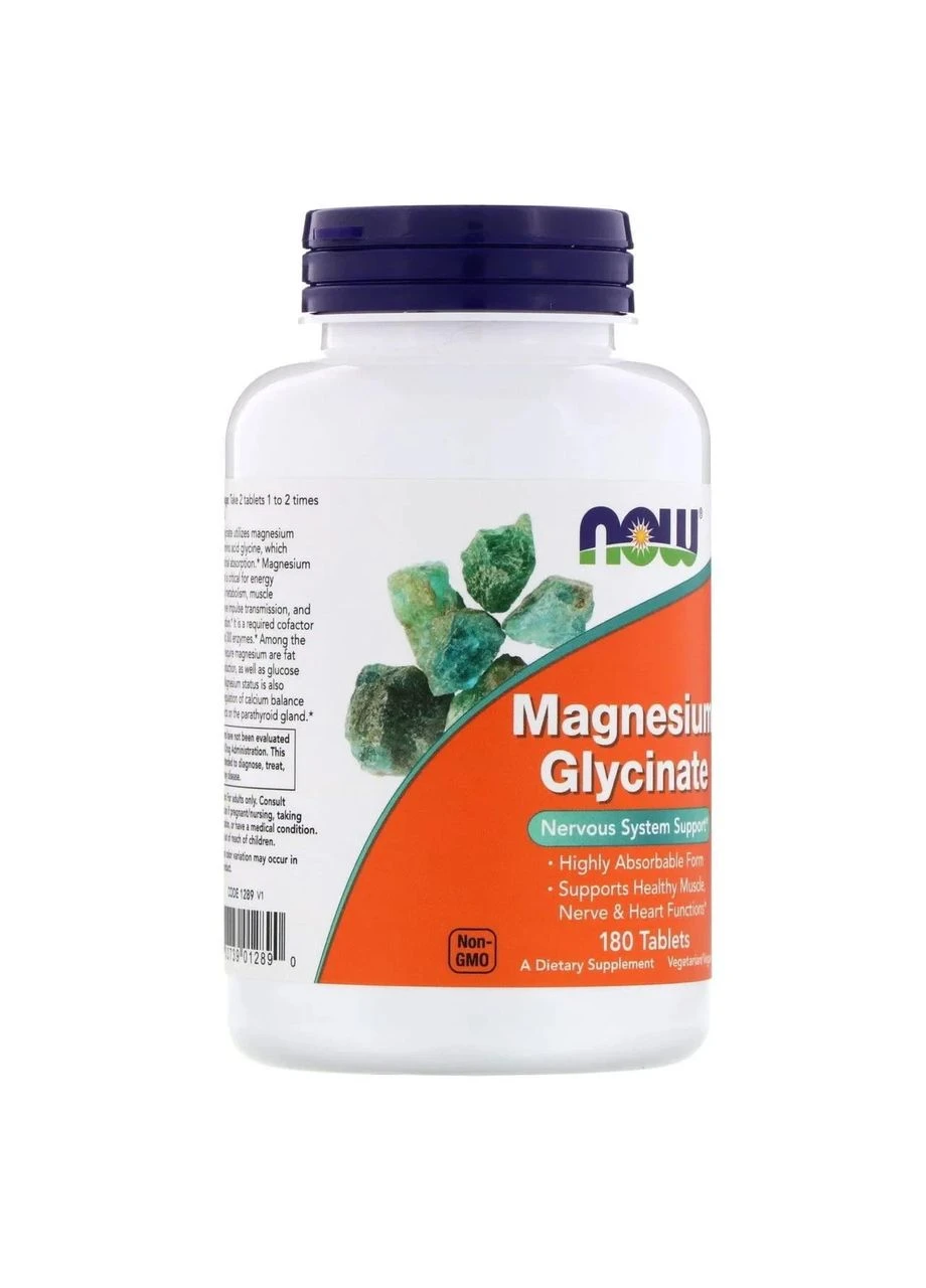 Магній гліцинат Magnesium Glycinate 200 мг 180 таблеток Now Foods (361113781)